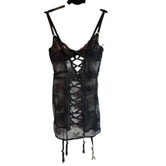 Victoria Secret Sheer Floral Lace Babydoll Lingerie Dress Y2K Vibes Sexy Small - Picture 9 of 9